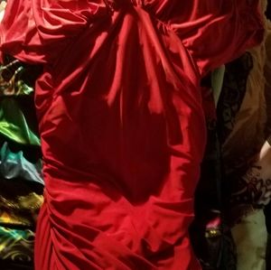 Red dress (clingy )